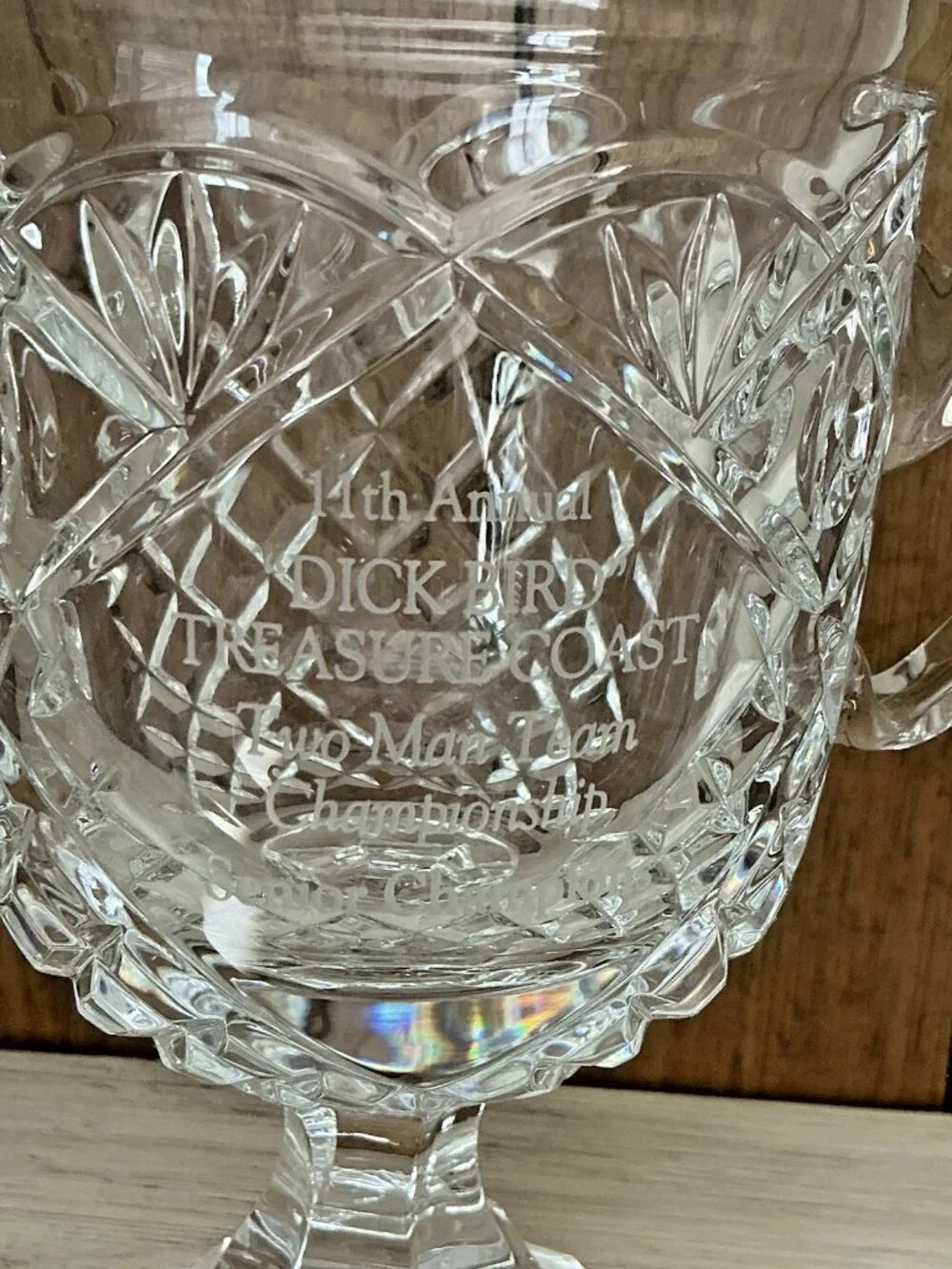 Honor Handled Loving Cup European Crystal Trophy Vase 9.5